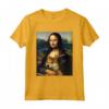 Mona Lisa da Vinci - Maglietta con stampa Mona Lisa con cane Shiba Inu - Regalo per Amanti dell'Arte e dei Cani - Ideale per Compleanno o Natale
