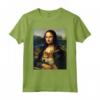 Mona Lisa da Vinci - Maglietta con stampa Mona Lisa con cane Shiba Inu - Regalo per Amanti dell'Arte e dei Cani - Ideale per Compleanno o Natale