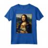Mona Lisa da Vinci - Maglietta con stampa Mona Lisa con cane Shiba Inu - Regalo per Amanti dell'Arte e dei Cani - Ideale per Compleanno o Natale
