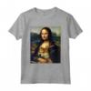 Mona Lisa da Vinci - Maglietta con stampa Mona Lisa con cane Shiba Inu - Regalo per Amanti dell'Arte e dei Cani - Ideale per Compleanno o Natale