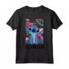 HapTiger Lilo & Stitch Hawaii Hibiscus Cute Floral Portrait Maglietta a Mezza manica - Official Disney Apparel for Women Men Girls Boys Toddler
