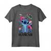 HapTiger Lilo & Stitch Hawaii Hibiscus Cute Floral Portrait Maglietta a Mezza manica - Official Disney Apparel for Women Men Girls Boys Toddler