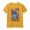 HapTiger Lilo & Stitch Hawaii Hibiscus Cute Floral Portrait Maglietta a Mezza manica - Official Disney Apparel for Women Men Girls Boys Toddler