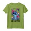 HapTiger Lilo & Stitch Hawaii Hibiscus Cute Floral Portrait Maglietta a Mezza manica - Official Disney Apparel for Women Men Girls Boys Toddler