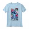 HapTiger Lilo & Stitch Hawaii Hibiscus Cute Floral Portrait Maglietta a Mezza manica - Official Disney Apparel for Women Men Girls Boys Toddler