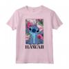 HapTiger Lilo & Stitch Hawaii Hibiscus Cute Floral Portrait Maglietta a Mezza manica - Official Disney Apparel for Women Men Girls Boys Toddler