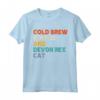 Divertente Gattino Kitty Lovers Cold Brew Coffee e Devon Rex Cat Maglietta - Idea Regalo Natale Vacanze Compleanno