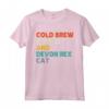 Divertente Gattino Kitty Lovers Cold Brew Coffee e Devon Rex Cat Maglietta - Idea Regalo Natale Vacanze Compleanno