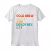 Divertente Gattino Kitty Lovers Cold Brew Coffee e Devon Rex Cat Maglietta - Idea Regalo Natale Vacanze Compleanno