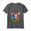 Donna Splash Art Devon Rex - Faccia di gatto colorata Maglietta con Collo a V - Ideale per Amanti dei Gatti e Appassionati di Arte
