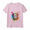 Donna Splash Art Devon Rex - Faccia di gatto colorata Maglietta con Collo a V - Ideale per Amanti dei Gatti e Appassionati di Arte