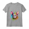 Donna Splash Art Devon Rex - Faccia di gatto colorata Maglietta con Collo a V - Ideale per Amanti dei Gatti e Appassionati di Arte