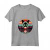 Donna Devon Rex Amante Gatto Tramonto Retro Style Vintage 80s 70s Maglietta con Collo a V - Ideale per Amanti dei Gatti e Proprietari di Devon Rex