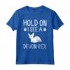 Retro Cat Motif - Hold On I See A Devon Rex Cat Maglietta - Regalo per Amanti dei Gatti e Proprietari di Devon Rex