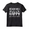 Cats Make Me Happy You Not So Much Devon Rex Cat Maglietta - Design Unico per Amanti dei Gatti Devon Rex - Regalo Perfetto per Proprietari di Gatti