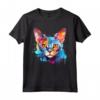 Colorful Splash Art - Faccia di Gatto Devon Rex Maglietta - Design Unico per Amanti dei Gatti - Acquista Online!