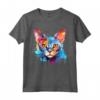 Colorful Splash Art - Faccia di Gatto Devon Rex Maglietta - Design Unico per Amanti dei Gatti - Acquista Online!