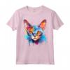 Colorful Splash Art - Faccia di Gatto Devon Rex Maglietta - Design Unico per Amanti dei Gatti - Acquista Online!