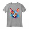 Colorful Splash Art - Faccia di Gatto Devon Rex Maglietta - Design Unico per Amanti dei Gatti - Acquista Online!