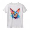 Colorful Splash Art - Faccia di Gatto Devon Rex Maglietta - Design Unico per Amanti dei Gatti - Acquista Online!