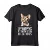Gatto Devon Rex - Devon Rex Maglietta - Life Happens, Petting the Devon Rex Cat Helps - Funny Cat Lover Gift