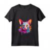 Donna Colorful Splash Art - Faccia di Gatto Devon Rex Maglietta con Collo a V - Ideale per Amanti dei Gatti e Appassionati di Arte