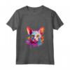 Donna Colorful Splash Art - Faccia di Gatto Devon Rex Maglietta con Collo a V - Ideale per Amanti dei Gatti e Appassionati di Arte