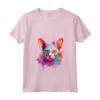 Donna Colorful Splash Art - Faccia di Gatto Devon Rex Maglietta con Collo a V - Ideale per Amanti dei Gatti e Appassionati di Arte