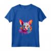 Donna Colorful Splash Art - Faccia di Gatto Devon Rex Maglietta con Collo a V - Ideale per Amanti dei Gatti e Appassionati di Arte