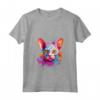 Donna Colorful Splash Art - Faccia di Gatto Devon Rex Maglietta con Collo a V - Ideale per Amanti dei Gatti e Appassionati di Arte