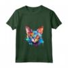 Donna Colorful Splash Art - Faccia di gatto Devon Rex Maglietta con Collo a V - Ideale per Amanti dei Gatti Devon Rex