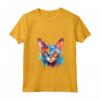 Donna Colorful Splash Art - Faccia di gatto Devon Rex Maglietta con Collo a V - Ideale per Amanti dei Gatti Devon Rex
