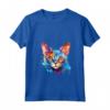 Donna Colorful Splash Art - Faccia di gatto Devon Rex Maglietta con Collo a V - Ideale per Amanti dei Gatti Devon Rex
