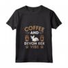 Donna Cat Owner & Barista Motif - Coffee & Devon Rex Cat Maglietta con Collo a V - Design Unico per Amanti dei Gatti e del Caffè