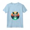 Donna Devon Rex Amante Gatto Tramonto Retro Style Vintage 80s 70s Maglietta con Collo a V - Perfetto Regalo per Amanti dei Gatti e Proprietari di Devon Rex