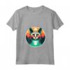 Donna Devon Rex Amante Gatto Tramonto Retro Style Vintage 80s 70s Maglietta con Collo a V - Perfetto Regalo per Amanti dei Gatti e Proprietari di Devon Rex