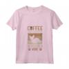 Donna Cat Owner & Barista Motif - Coffee & Devon Rex Cat Maglietta con Collo a V - Design Unico per Amanti dei Gatti e del Caffè
