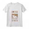 Donna Cat Owner & Barista Motif - Coffee & Devon Rex Cat Maglietta con Collo a V - Design Unico per Amanti dei Gatti e del Caffè