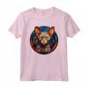 Devon Rex - Piombo per vetro colorato, design artistico Maglietta - Il compagno perfetto per gli amanti dei gatti e dell'arte