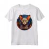 Devon Rex - Piombo per vetro colorato, design artistico Maglietta - Il compagno perfetto per gli amanti dei gatti e dell'arte