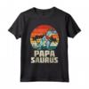 Papasaurus Retro Fathers Day Trex Dinosaur Dad Daddy Men Maglietta - Best Dad Ever T-shirt for Father's Day Gift from Daughter, Son, Kids