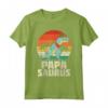 Papasaurus Retro Fathers Day Trex Dinosaur Dad Daddy Men Maglietta - Best Dad Ever T-shirt for Father's Day Gift from Daughter, Son, Kids