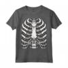 Scheletro Rib Cage Pigro - Maglietta Divertente per Halloween - Regalo Unico per Appassionati di Film Horror