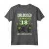 Giocatore 18 anni Compleanno - Maglietta Unlocked Next Level - Ideale per Regali Gamer - HapTiger