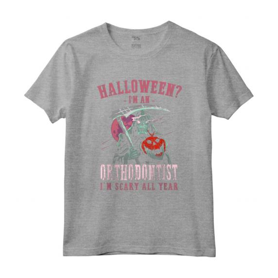 Ortodontista Sono Spaventoso tutto l'anno - Halloween Ortodonzia Maglietta a Tema - Design Vintage per Fan di Corpse