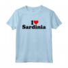I LOVE HEART SARDEGNA Maglietta - Esprimi il tuo Affetto per la Sardegna - Versione Testo Nero