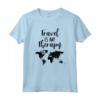 Travel Is My Therapy - Mappa del mondo in viaggio - Maglietta Vacanze Spiaggia Regalo per Amanti dei Viaggi