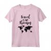 Travel Is My Therapy - Mappa del mondo in viaggio - Maglietta Vacanze Spiaggia Regalo per Amanti dei Viaggi