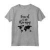 Travel Is My Therapy - Mappa del mondo in viaggio - Maglietta Vacanze Spiaggia Regalo per Amanti dei Viaggi
