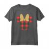 HapTiger Minnie Mouse Icon Holiday Plaid & Gold Bow Maglietta - Festive Matching Family Christmas Shirts